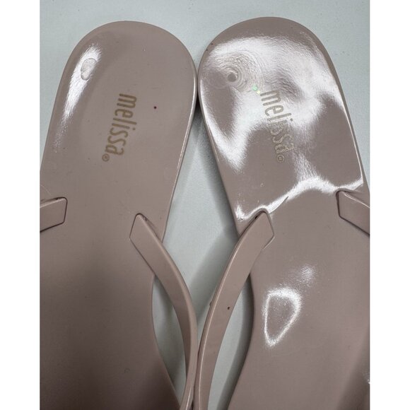 Melissa Women's Rubber Pink Bow Glitter Flip Flops Size 9 - Picture 7 of 12